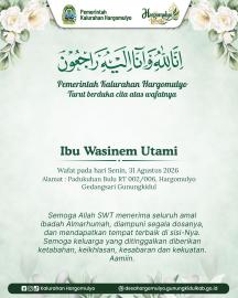 PEMKAL HARGOMULYO TURUT BERDUKA CITA ATAS WAFATNYA IBU WASINEM UTAMI